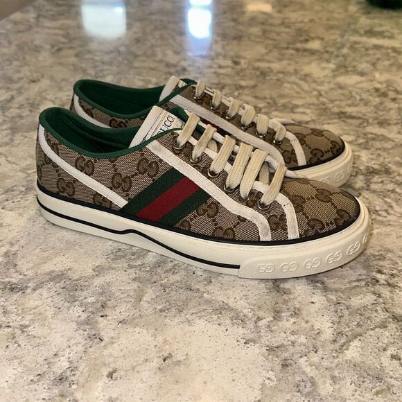 ✨ Gucci Canvas Tennis 1977 Sneaker - Size 35+ (Approx. US 5.5), Never Worn - Picture 2 of 8